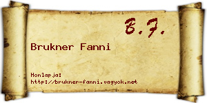 Brukner Fanni névjegykártya